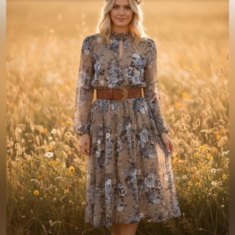 Robert Rodriguez Ready To Wear Collection 2017 Floral Silk Prairie Dress Size 6